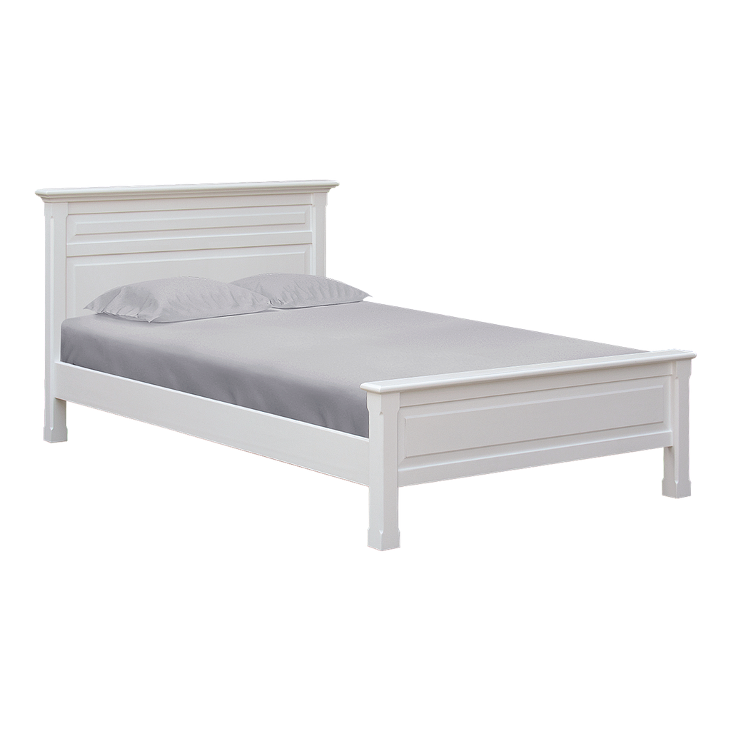 LENS - Twin size bed (Mattress 120x200) - Brushed white