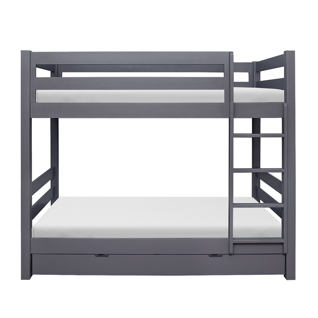FRIENDS - Single size bunk bed 100x200 - Charcoal grey / Pull-out bed