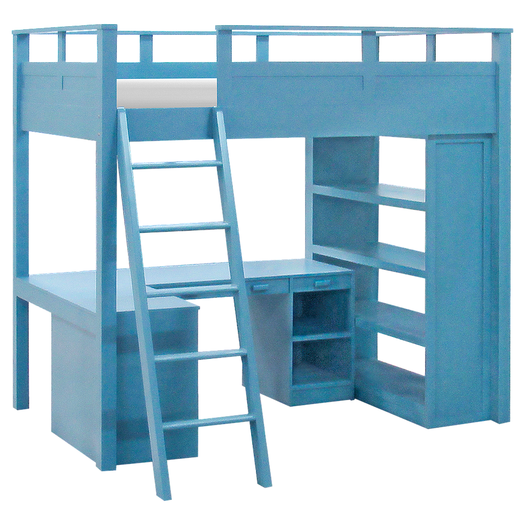 DREAM - Twin size loft bed (Mattress 120x200) - Stone blue