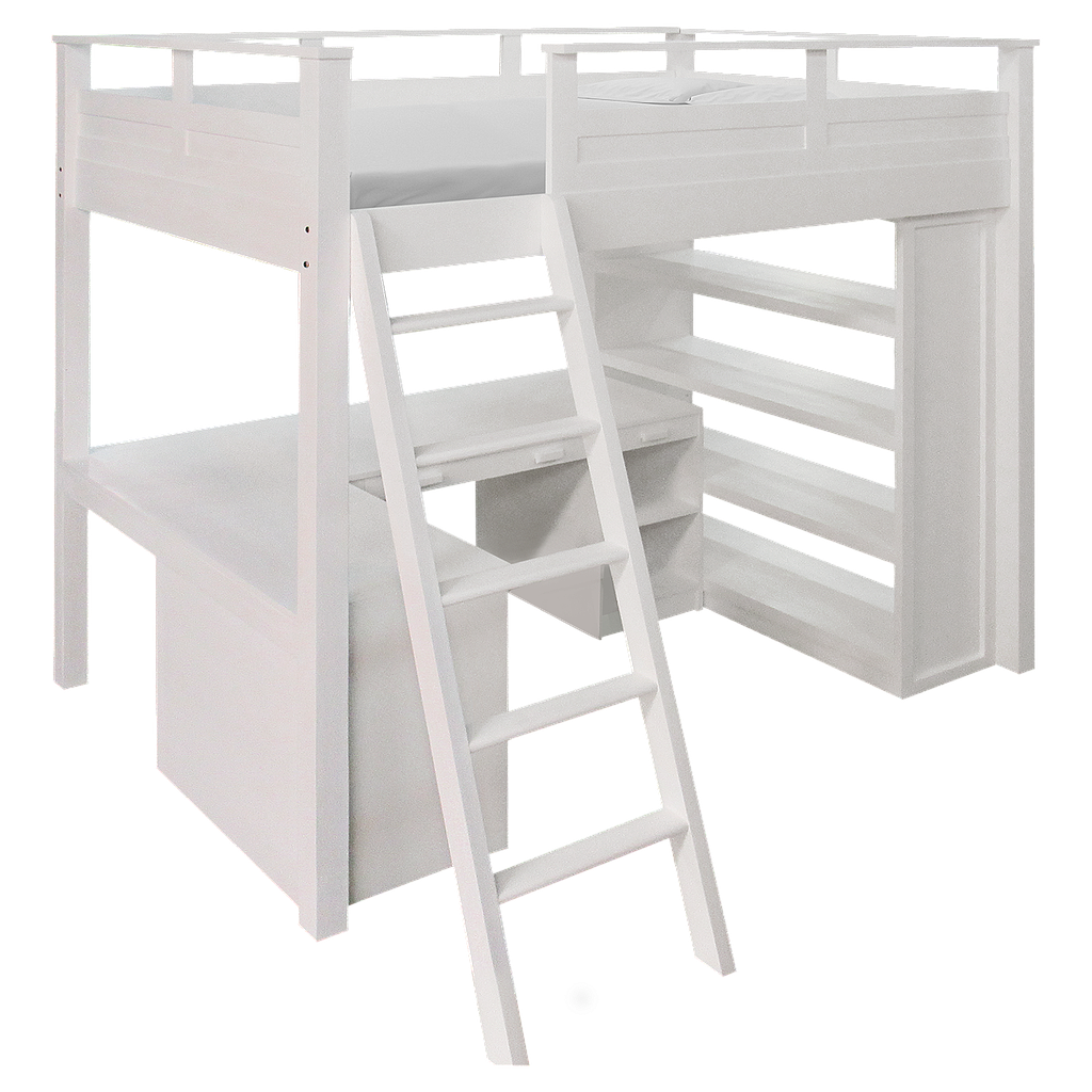 DREAM - Twin size loft bed (Mattress 120x200) - White