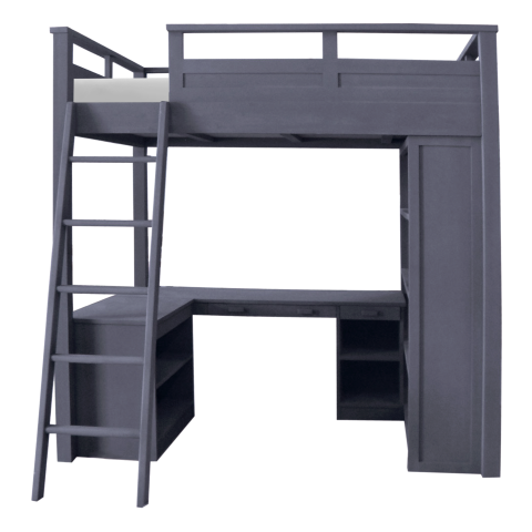 DREAM - Double size loft bed 140x200 - Charcoal grey