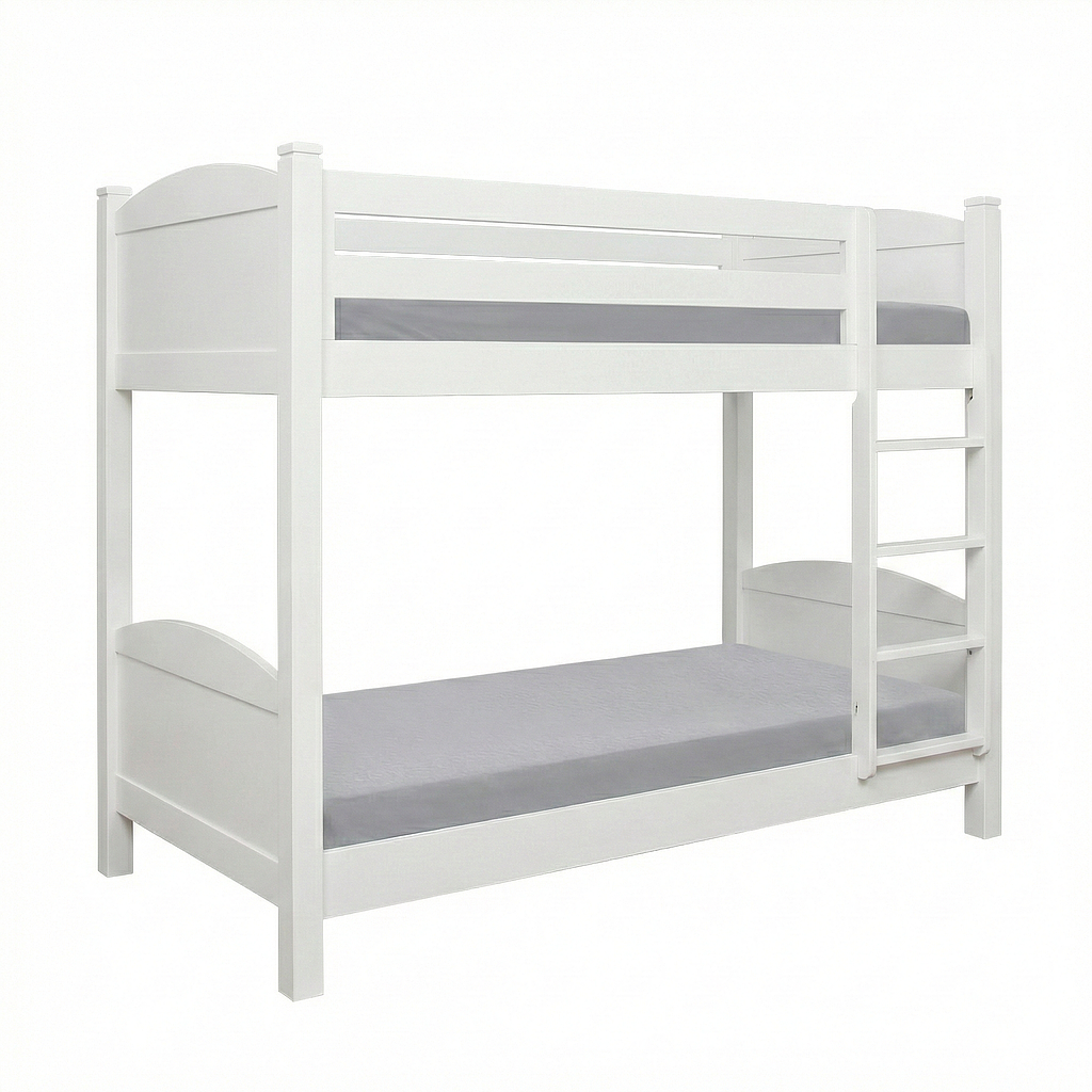 ZOE - Single size bunk bed (Mattress 100x200) - Brushed white