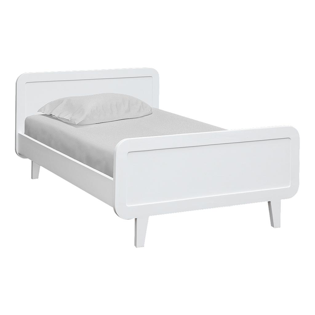 LAURA - Single size bed (Mattress 100x200) - White