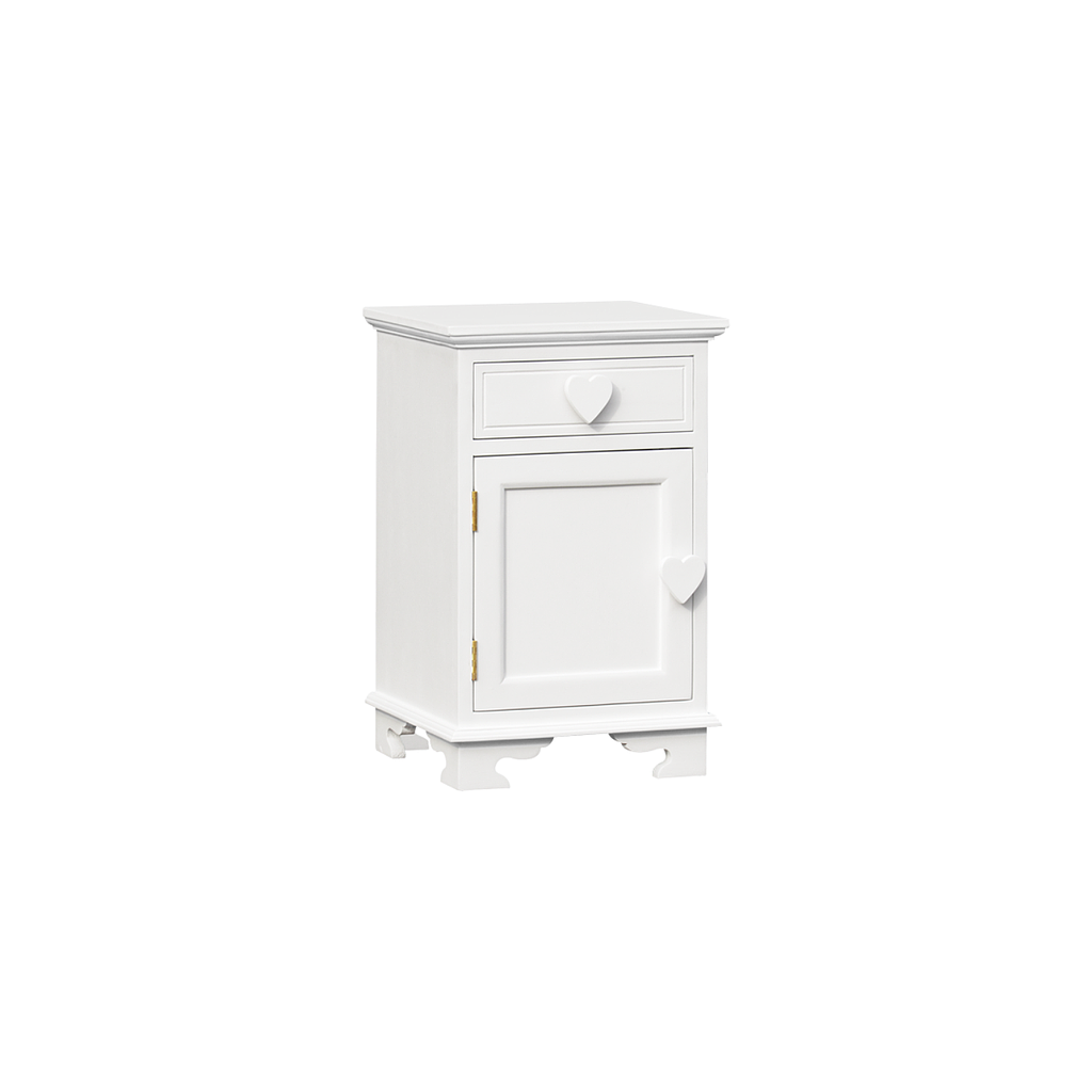 HEART - Bedside table L38xH60 - Brushed white