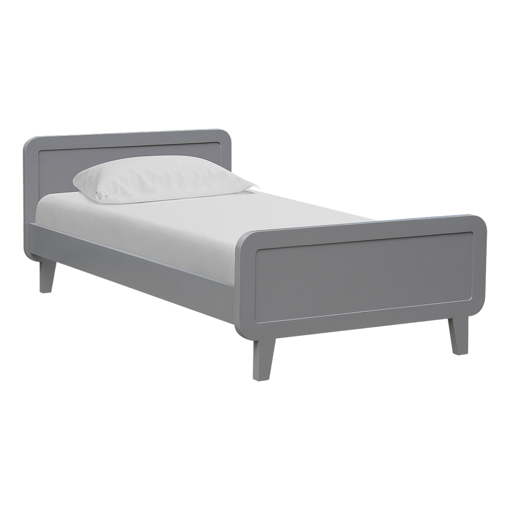 LAURA - Single size bed (Mattress 100x200) - Pearl grey
