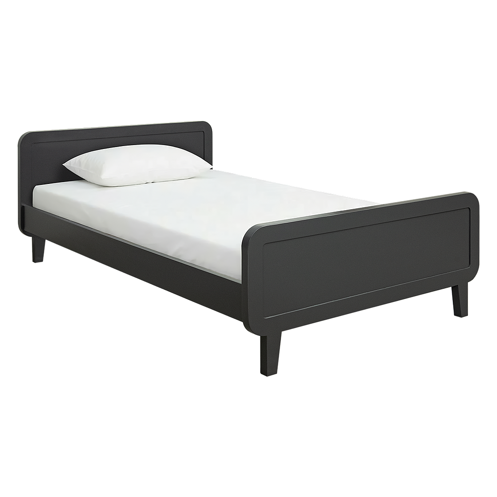 LAURA - Twin size bed (Mattress 120x200) - Charcoal grey