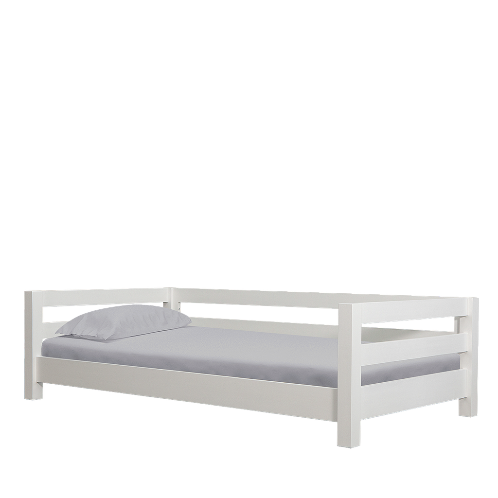 LODGE - Single size bed (Mattress 100x200) - Brushed white
