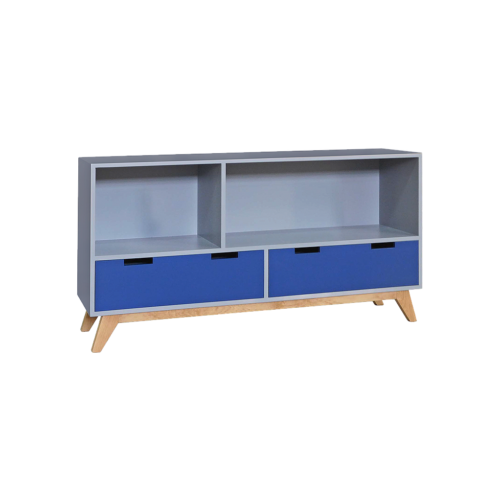 DONAN - Bookcase Storage L140 - Multicolor and Natural oak