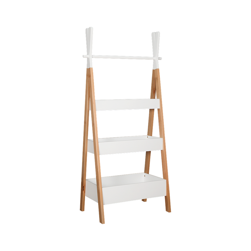 TIPI - Storage Shelf L80 x H165 - Natural beech and white