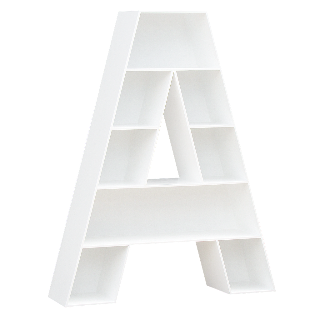 ALPHABET - Bookcase L130 x H165 - White
