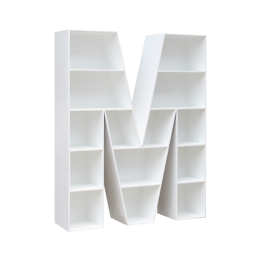 ALPHABET - Bookcase L130 x H165 - White