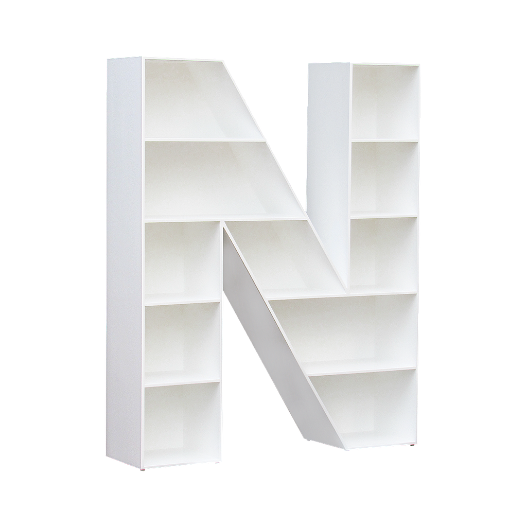 ALPHABET - Bookcase L130 x H165 - White