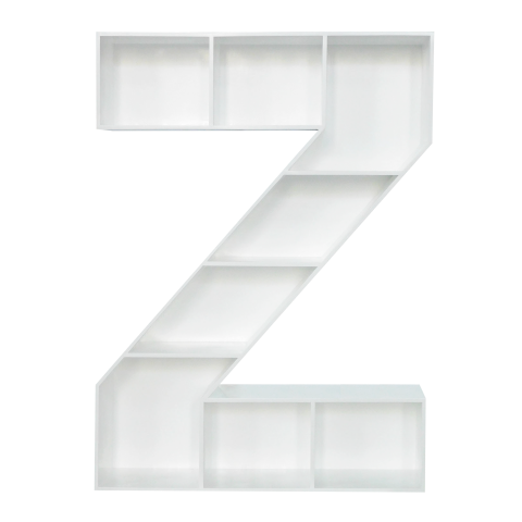 ALPHABET - Bookcase L120 x H165 - White