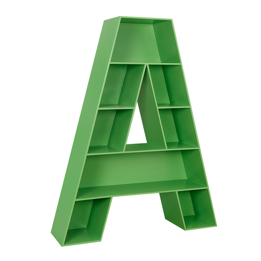 ALPHABET - Bookcase L130 x H165 - Spring green