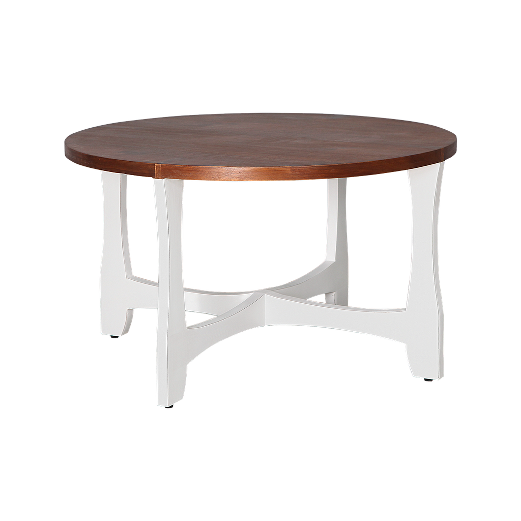 ALAN - Children's Table Diam.90 x H50 - Brocante white and Washed antic
