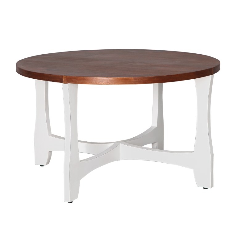 ALAN - Children's Table Diam.90 x H50 - Brocante white and Washed antic
