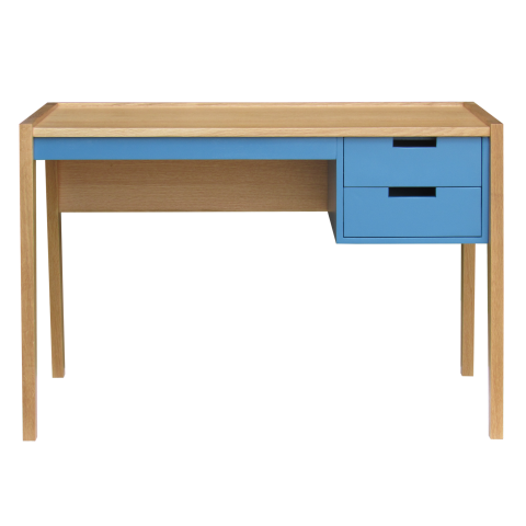 DONAN - Desk L110 - Natual oak and blue