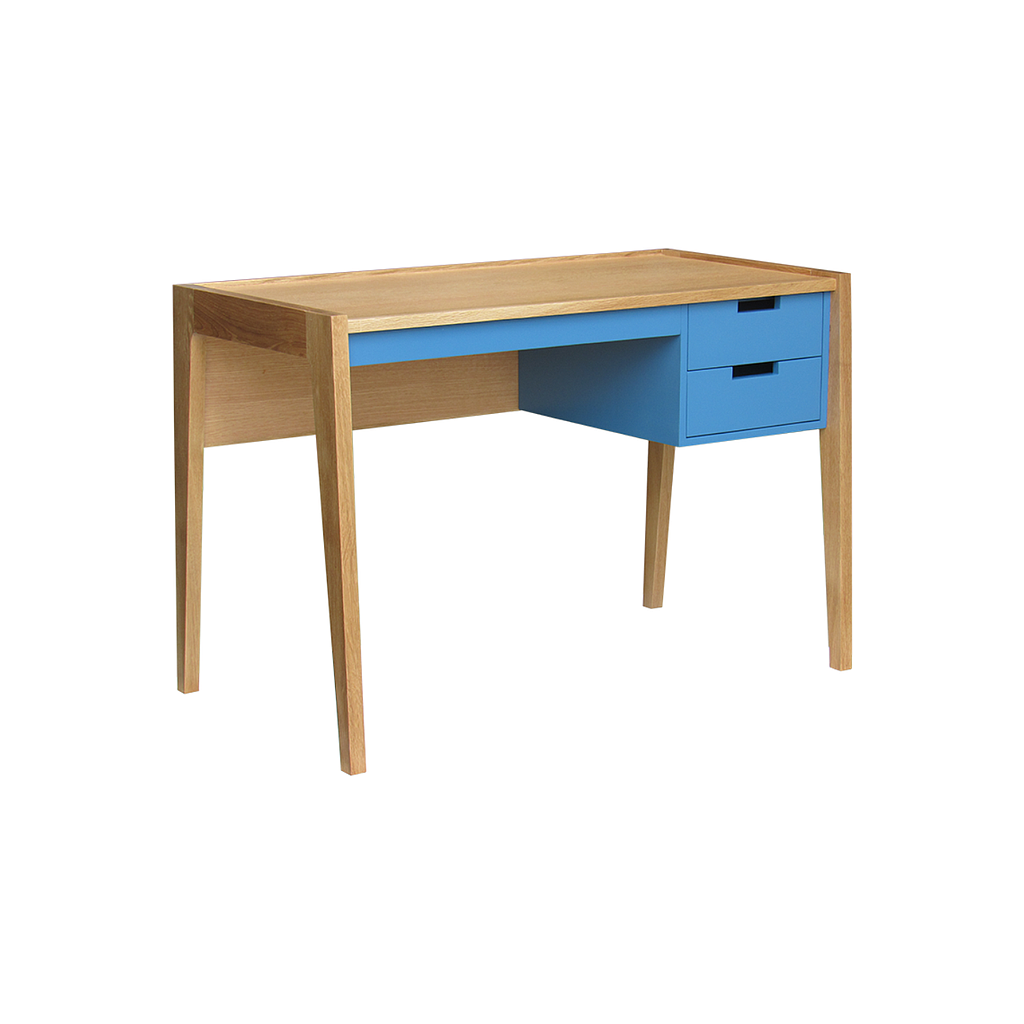 DONAN - Desk L110 - Natual oak and blue