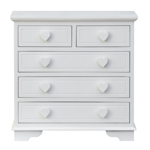 HEART - Chest of drawers L74 - Brushed white