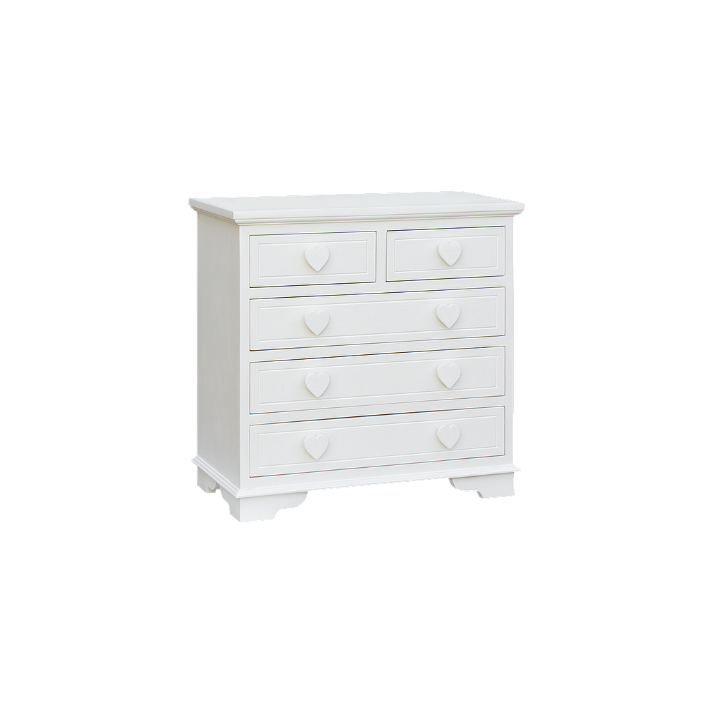 HEART - Chest of drawers L74 - Brushed white