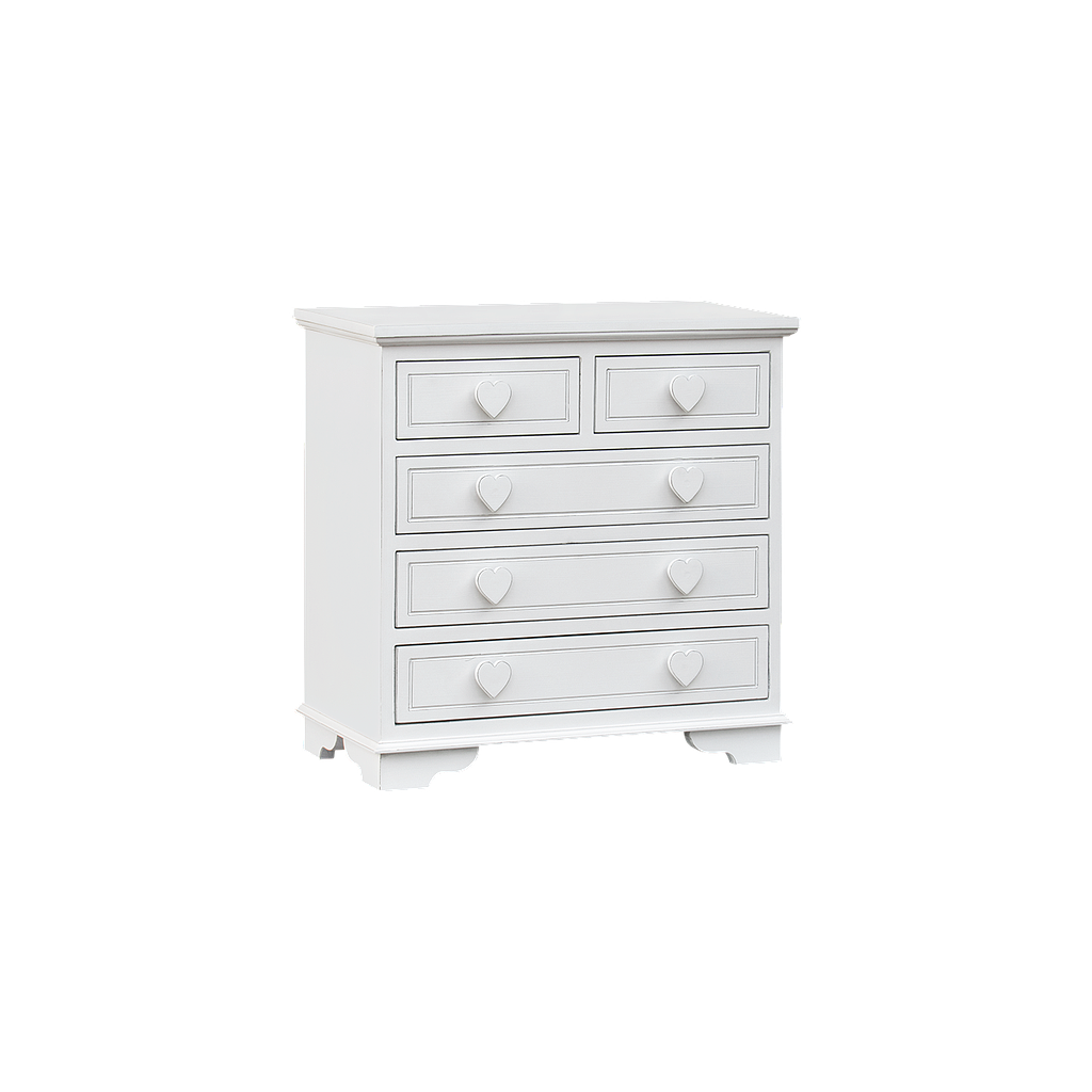 HEART - Chest of drawer L74 - Brocante white