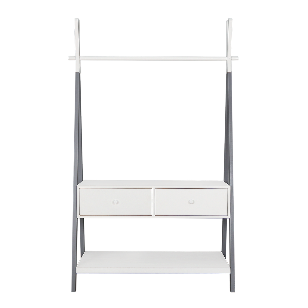 TIPI - Clothes shelf L100 x H170 - Pearl grey and White