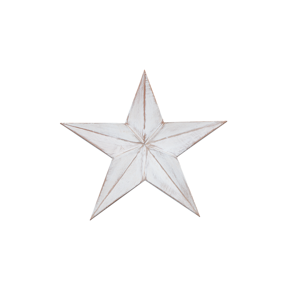 ALTA - Wooden decorative star - L35 x H35 - Shabby white