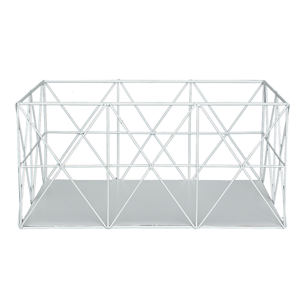 RIELLEY - Rectangular basket L40xW27 - White