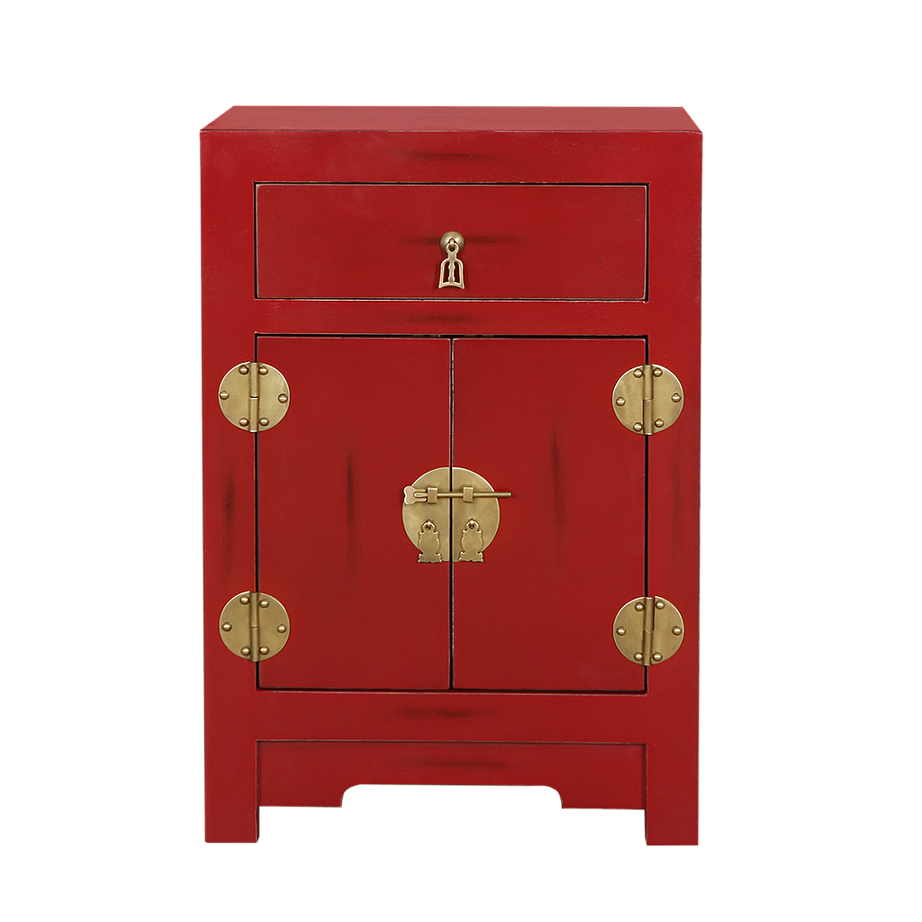 XIAN - Bedside table H62 - Patina chinese red