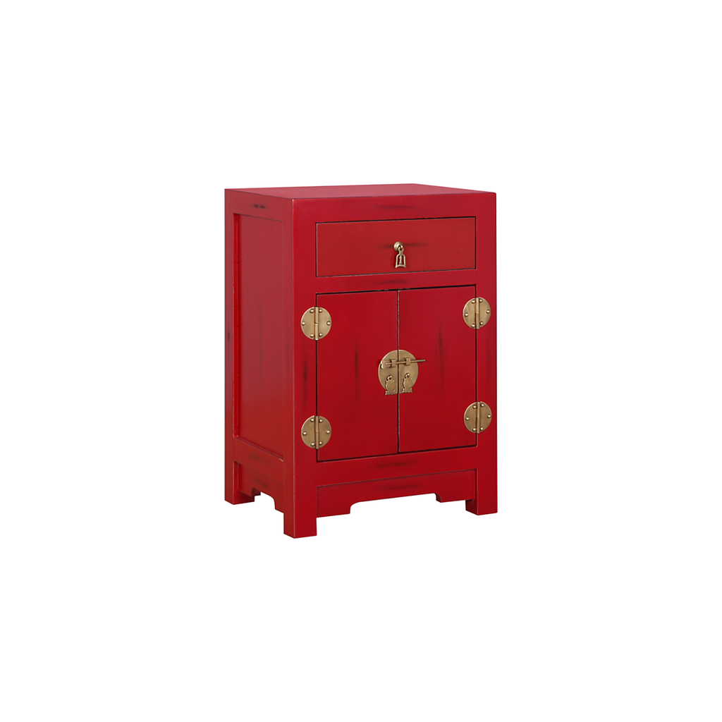 XIAN - Bedside table H62 - Patina chinese red