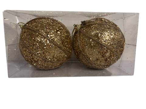 Set of 2 christmas ball ornaments DIAM.10 - Gold or Dark green