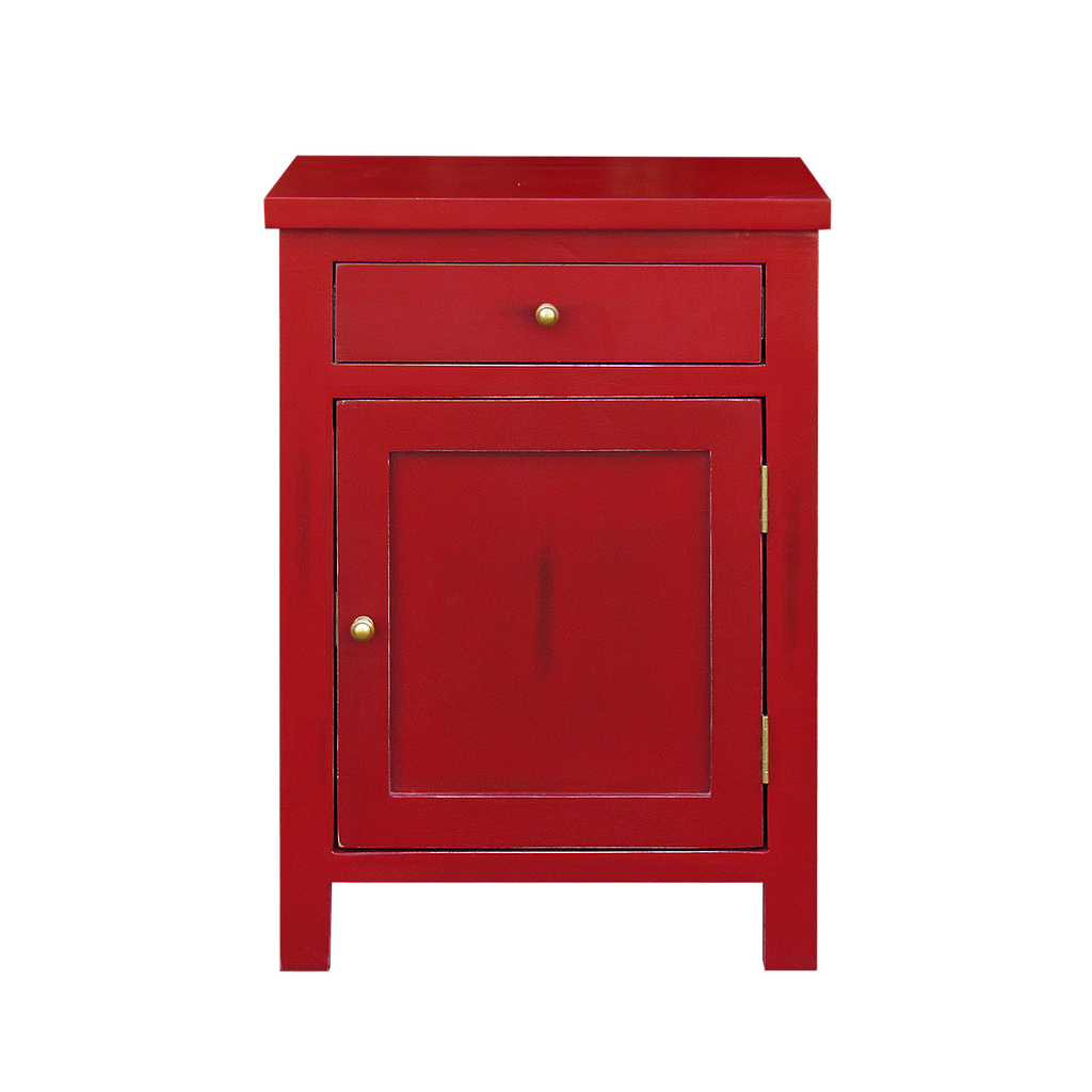 BAGARD - Bedside table H60 - Patina chinese red