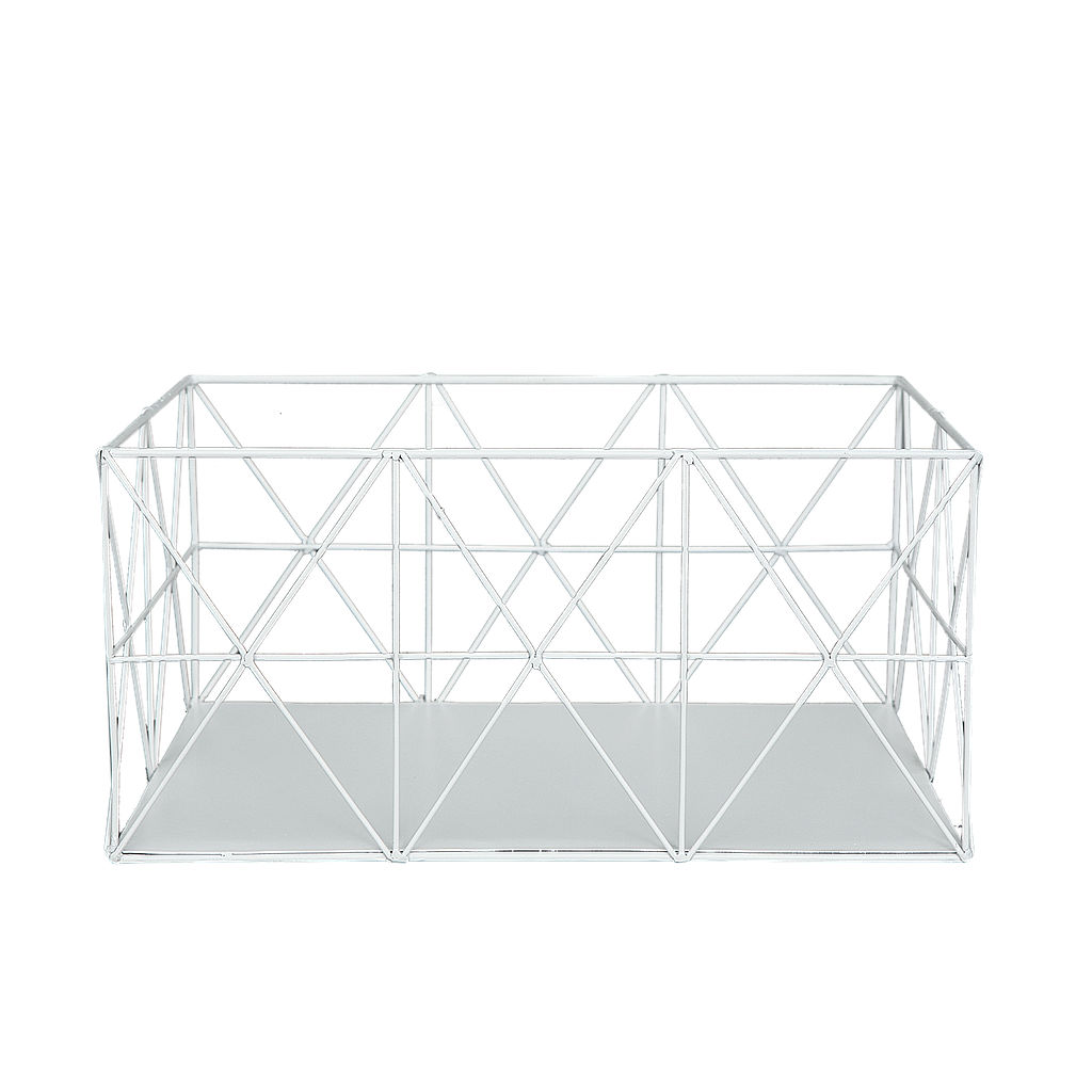 RIELLEY - Rectangular basket L35xW23 - White
