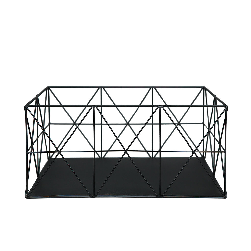 RIELLEY - Rectangular basket L35xW23 - Black