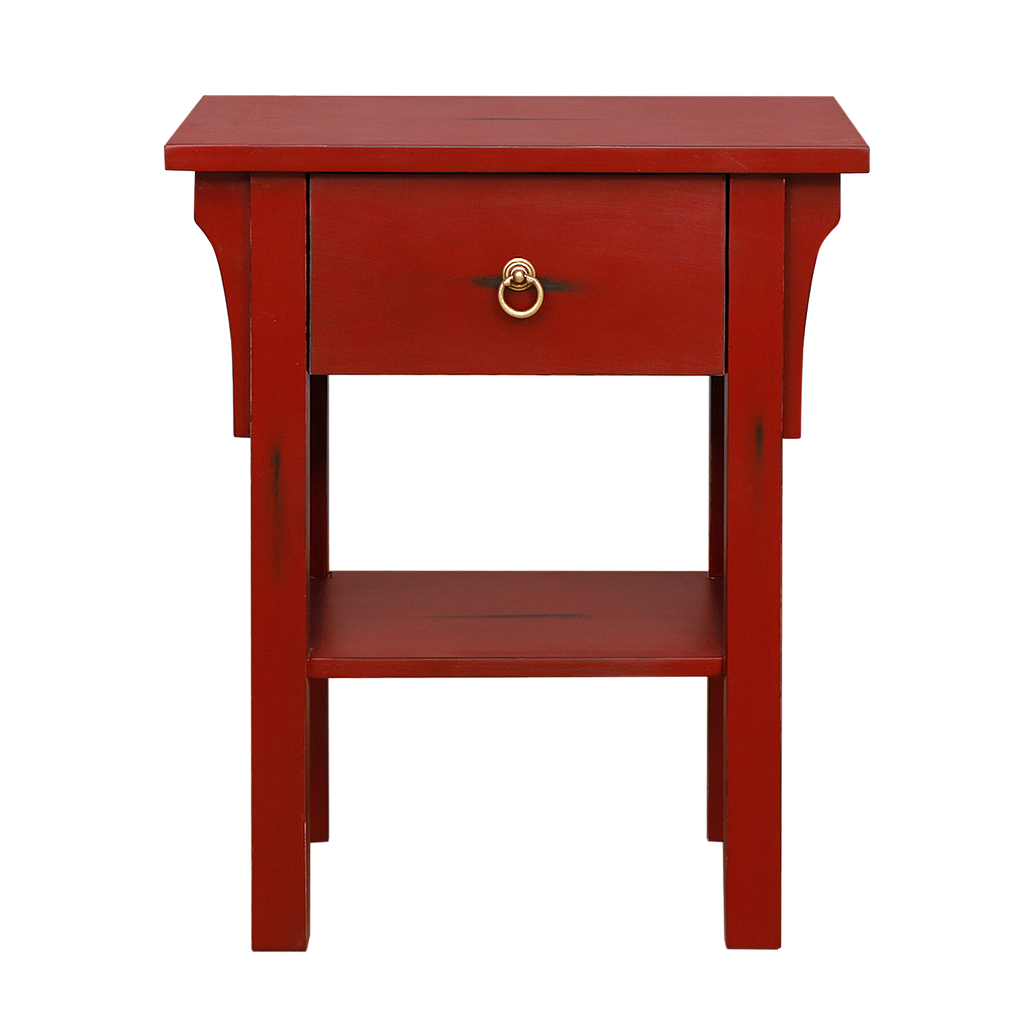 YANNIS - Bedside table H60 - Patina chinese red