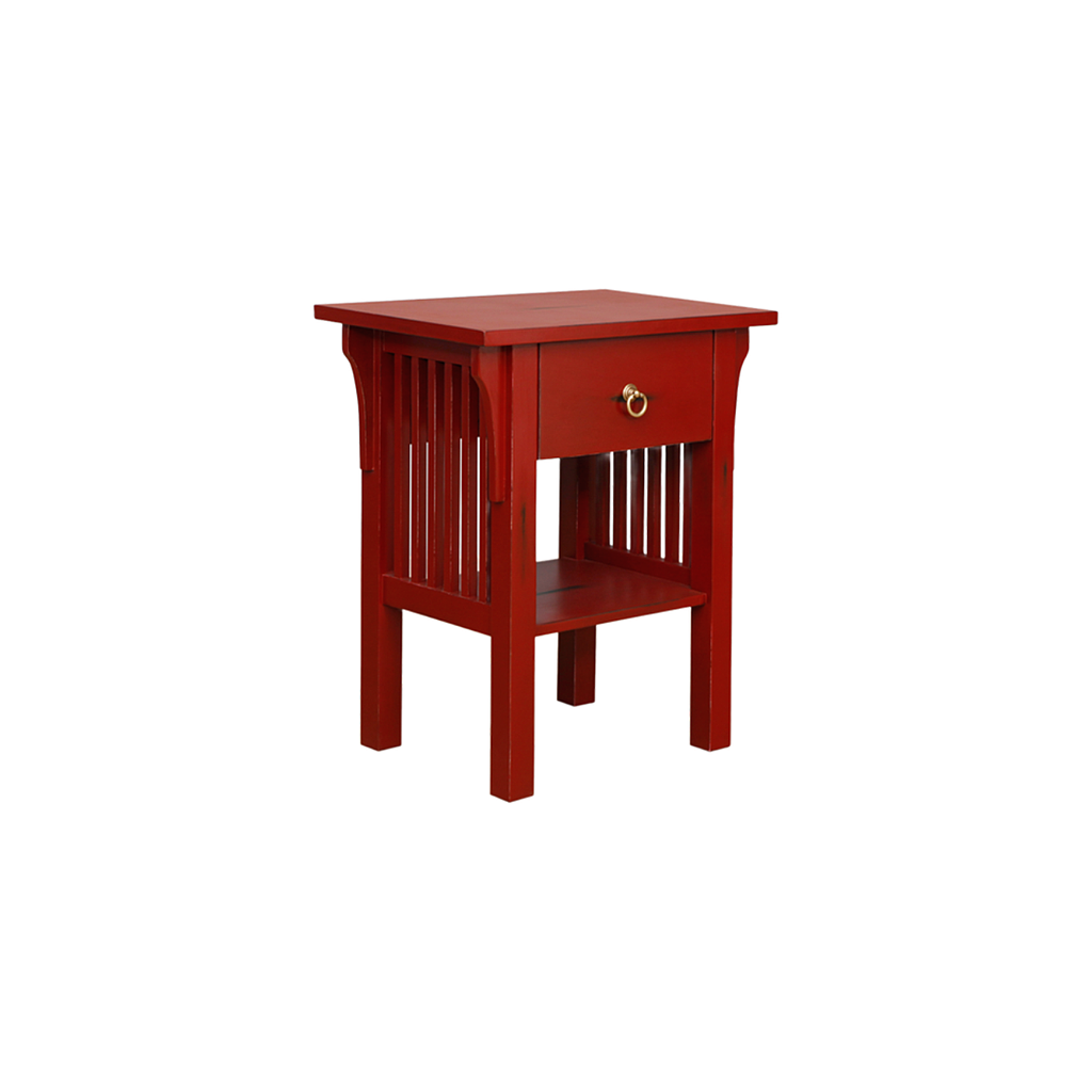 YANNIS - Bedside table H60 - Patina chinese red