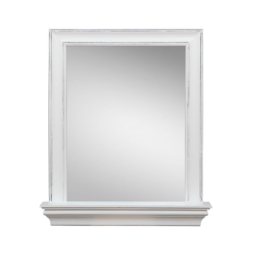 DIANE - Mirror with shelf L76 x H89 - Brocante white