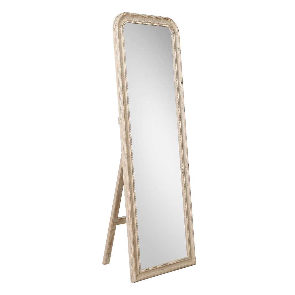 PARISIENNE - Retro cheval mirror L60 x H180 - Whitened acacia
