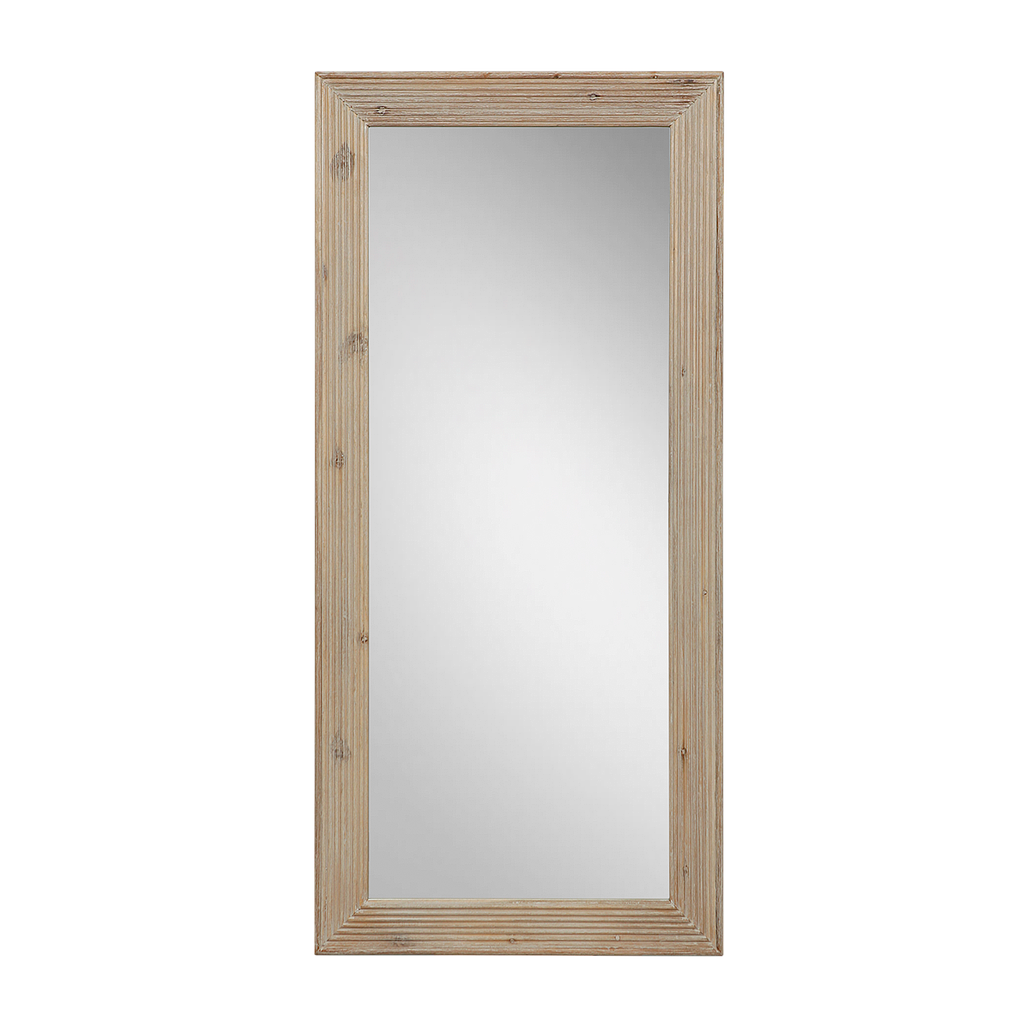 EBBA - Mirror with moldings 140 x 65 - Whitened acacia