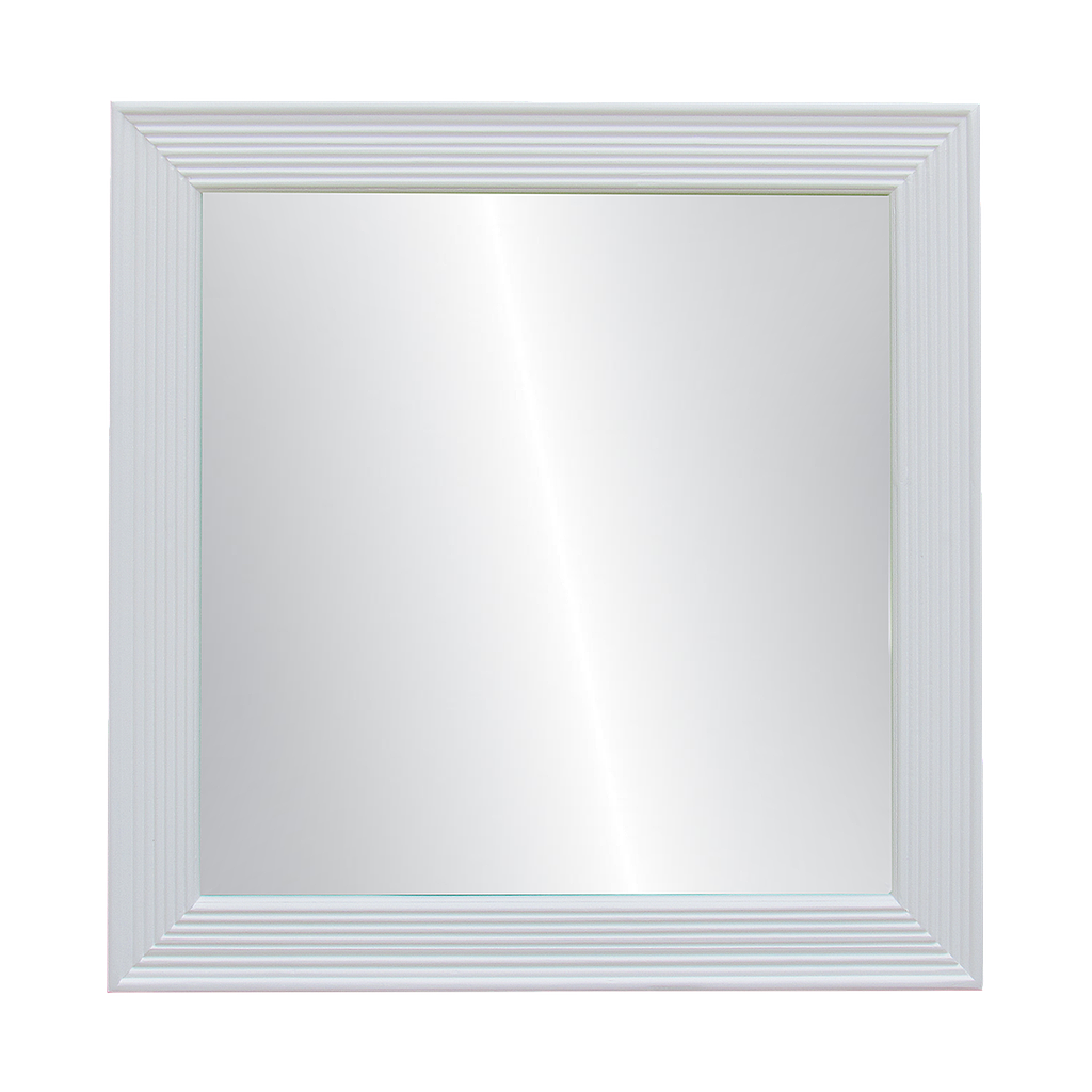 EBBA - Square mirror with moldings 80 x 80 - Brushed white