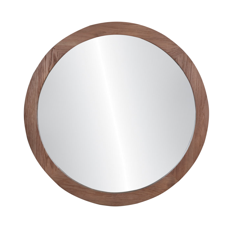 BOSTON - Round mirror DIAM80 - Walnut stained oak wood