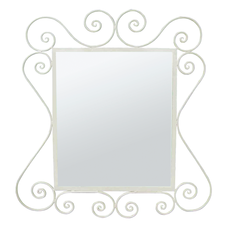 ALINE - Wrought iron L83 x H90 - Patina white