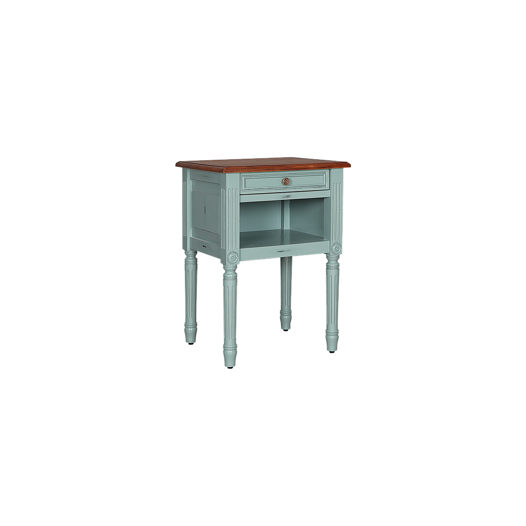 ORLEANS - Bedside table H70 - Patina mint and washed antic
