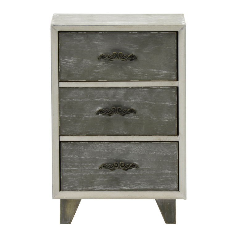 CAMILA - 3-drawer patina grey Storage box