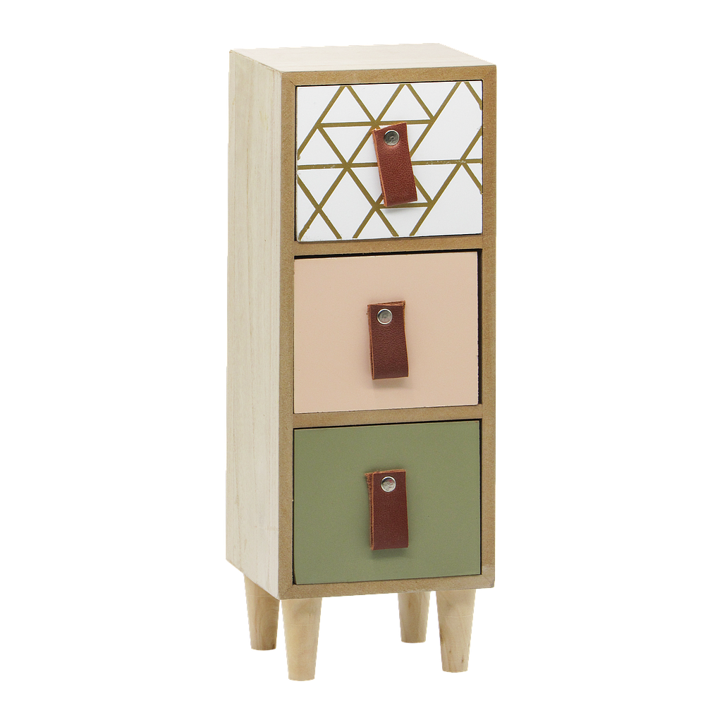 ZOYE - 3-drawer printed Storage unit