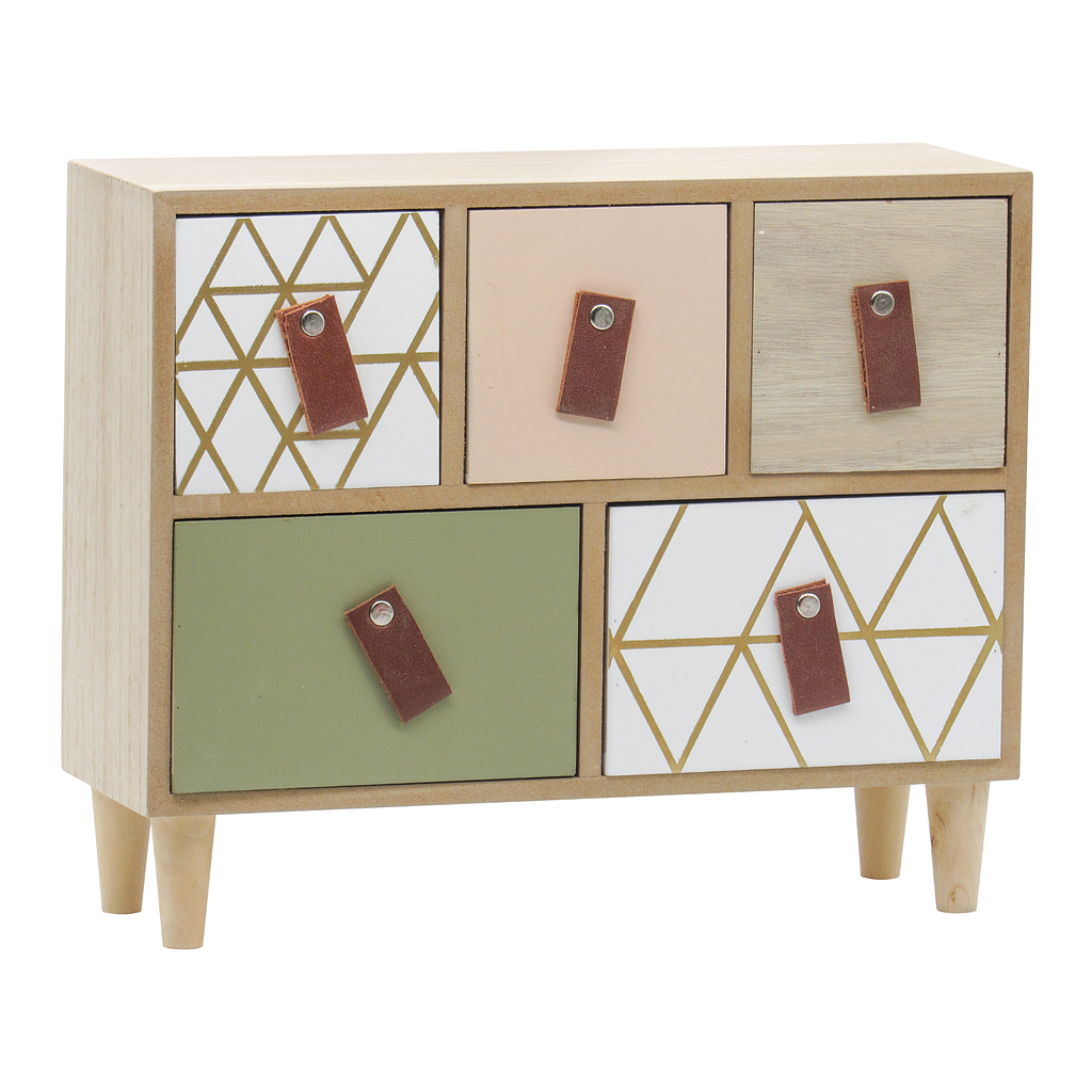 ZOEY - 5-drawer printed Storage unit