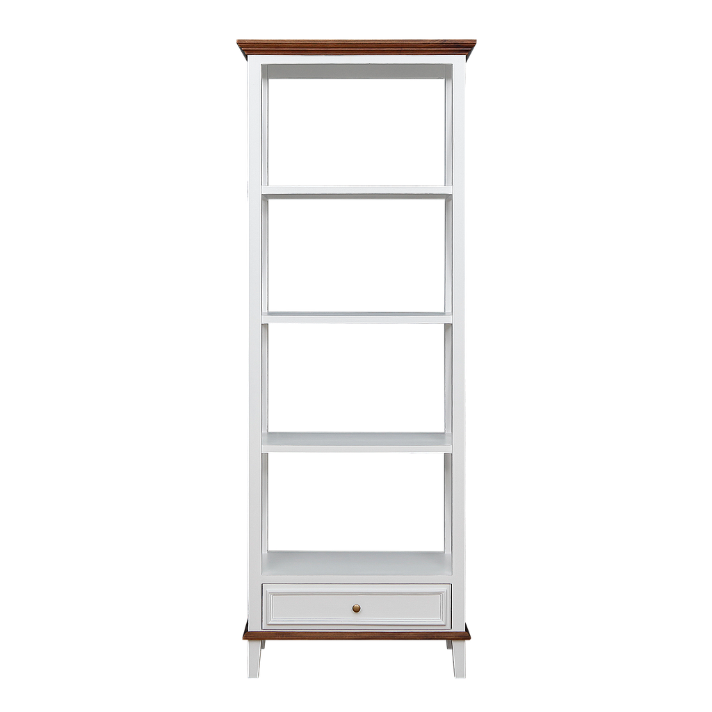 DAPHNEE - Bookcase L70 x H190 - Brocante white and Washed antic