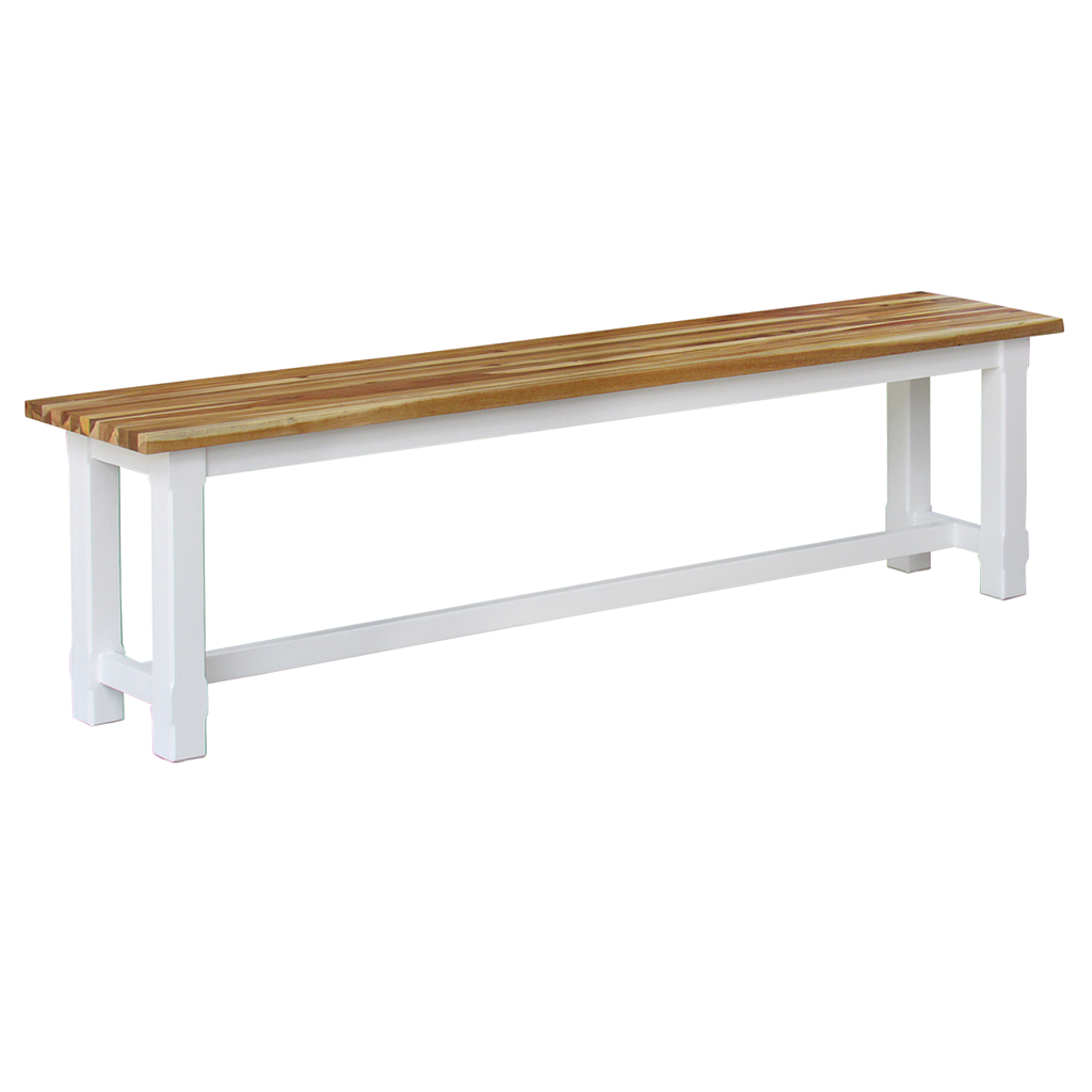 TIKO - Bench L165 - Brushed white and Natural acacia