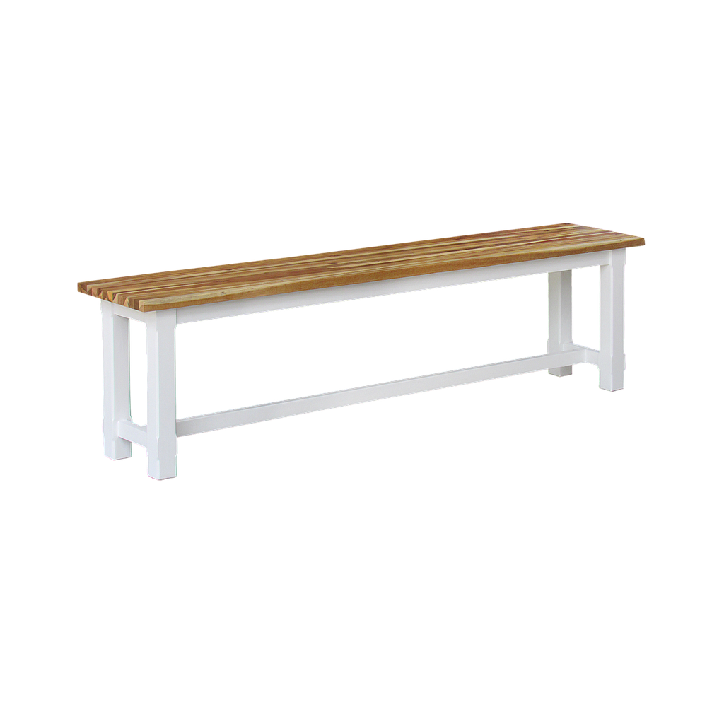 TIKO - Bench L165 - Brushed white and Natural acacia