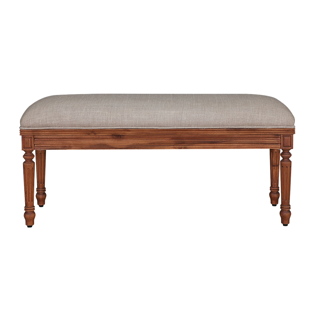 ORLEANS - Bench L110 - Washed antic and Beige fabric